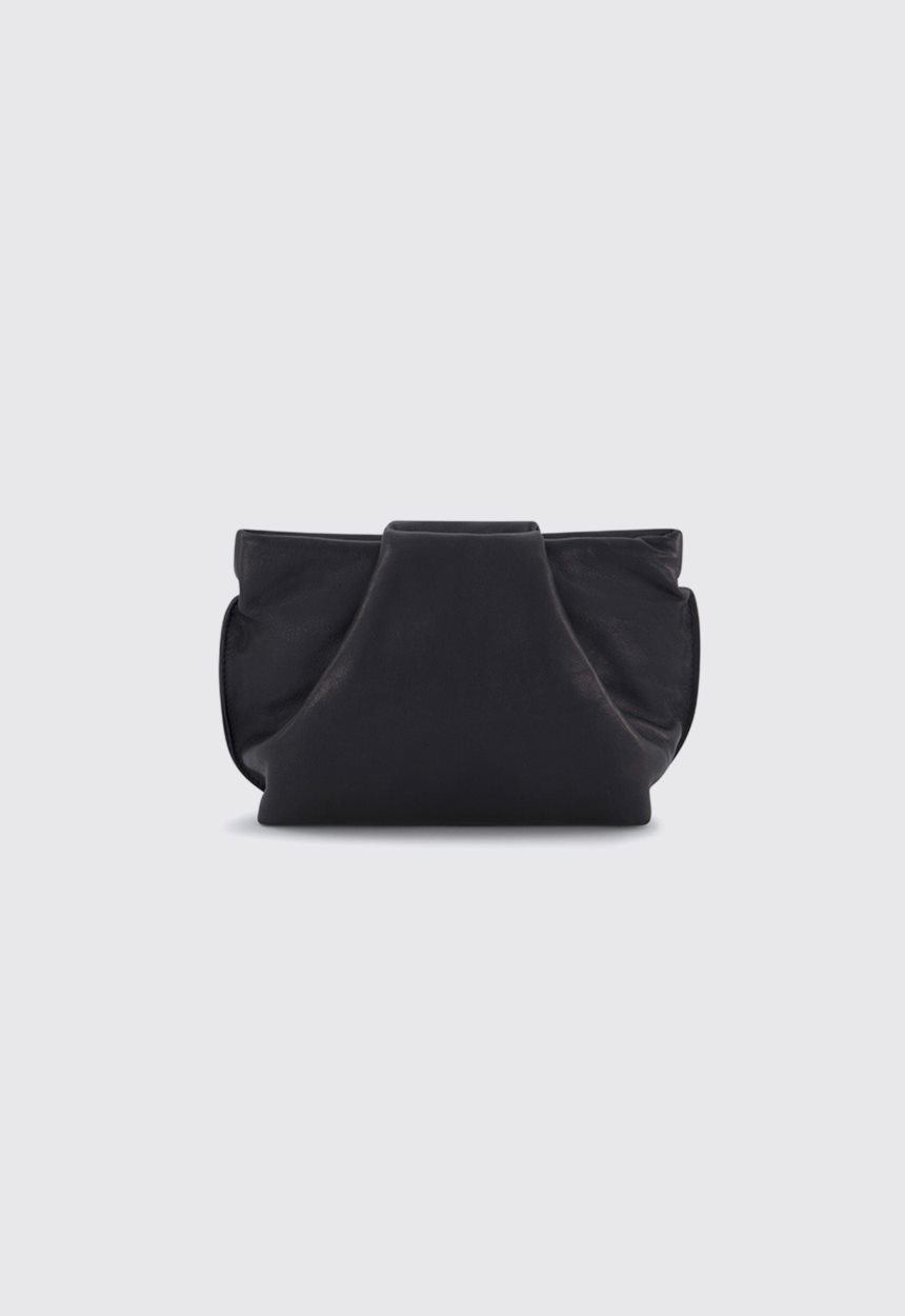 Jac + Jack A ESQUE Fold Mini Clutch Bag - Smooth Black